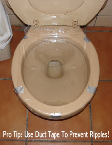 toilet plastic wrap joke, best method